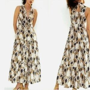 Anthropologie Maeve Snake Printed Maxi Dress
